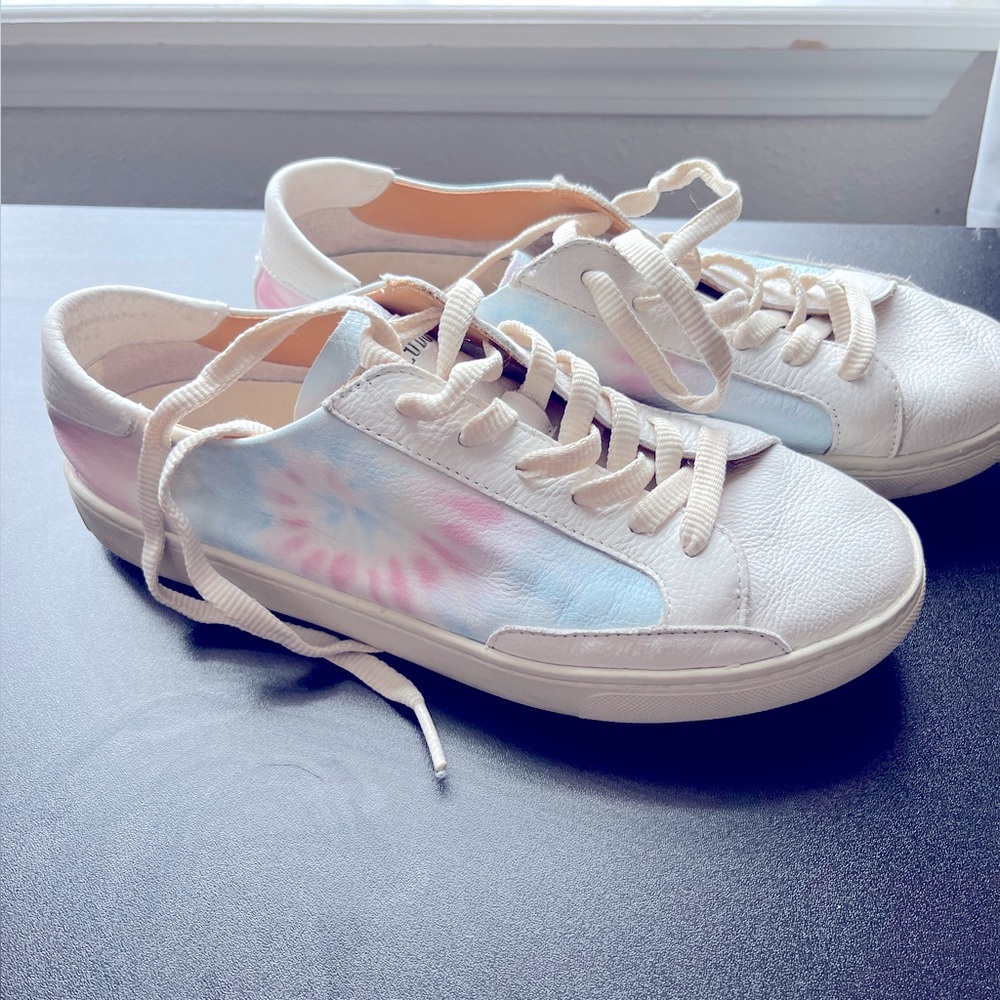 Soludos Tie-Dye Leather Sneakers - Size 8